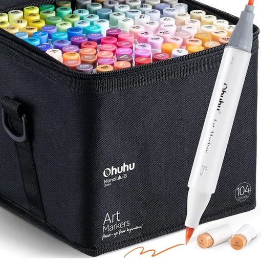 Εικόνα της Μαρκαδόροι Ohuhu Alcohol Art Markers set 104τμχ. Brush & Chisel Y30-80402-55