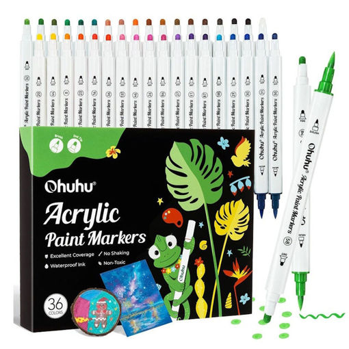 Εικόνα της Μαρκαδόρος Ohuhu Acrylic Paint 36τμχ. Markers Cotton-core Brush & Dot Y30-80601-75