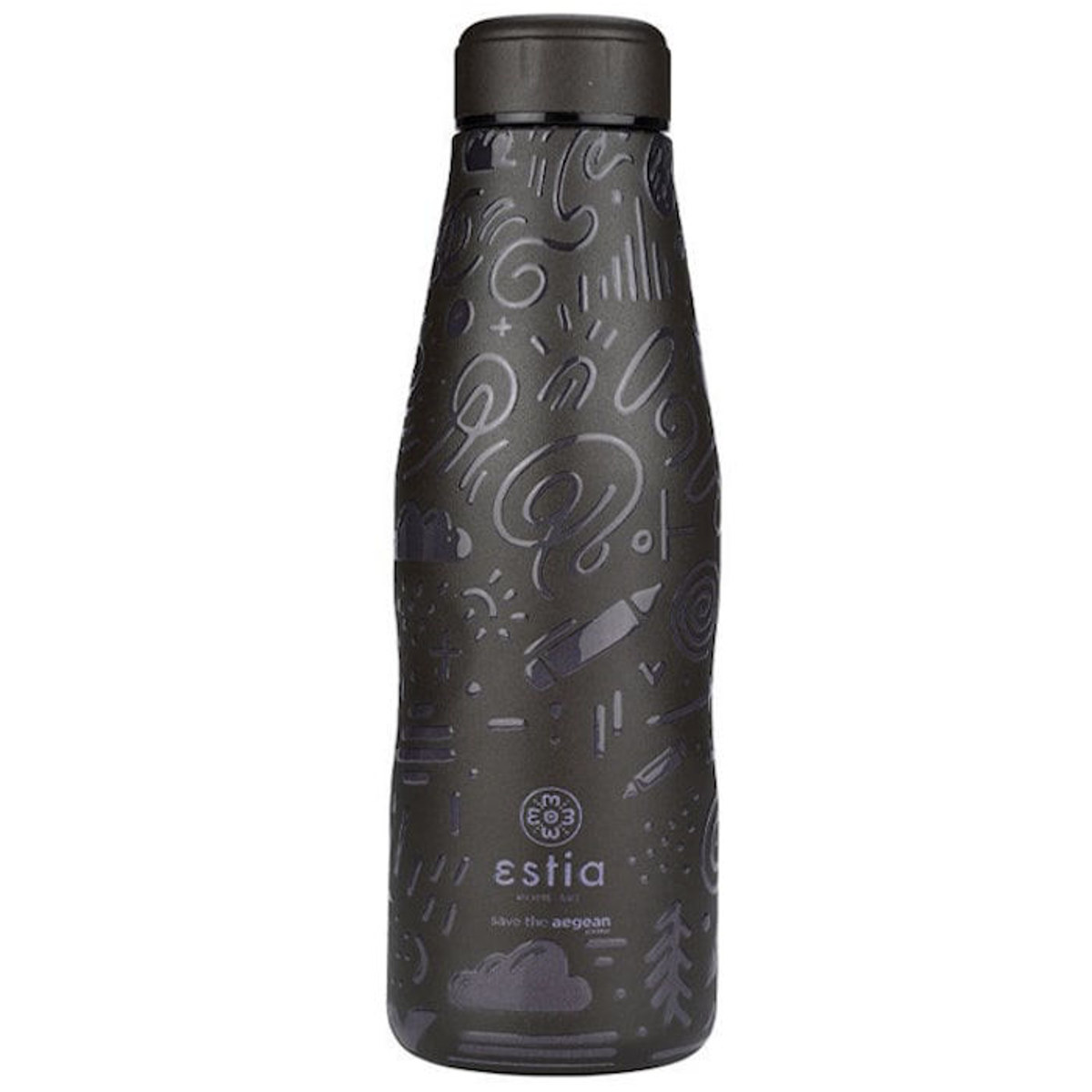 Εικόνα της Θερμός ανοξείδωτος Estia Travel Flask Save The Aegean 500ml Noir Echo 01-22044