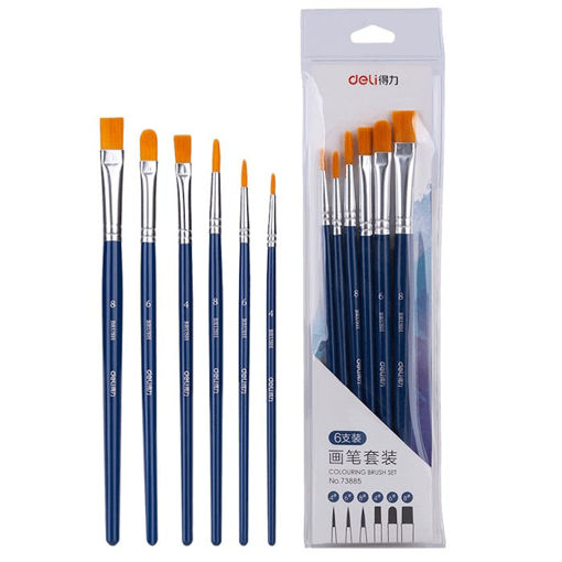 Εικόνα της Πινέλα Deli συνθετική τρίχα σετ 6τεμ Νο 2,4,6,8,10,12 231.309631