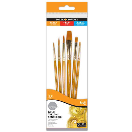 Εικόνα της Πινέλα Daler Rowney Simply σετ 6τεμ. Simply Gold 216920600