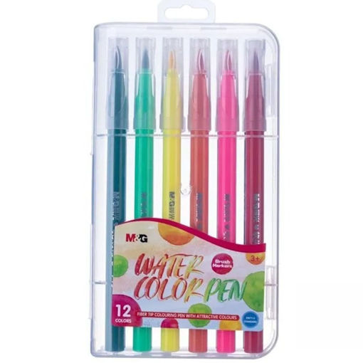 Εικόνα της Μαρκαδόροι πινέλου M&G 12τμχ. Wather Colorpen  ACP901CC