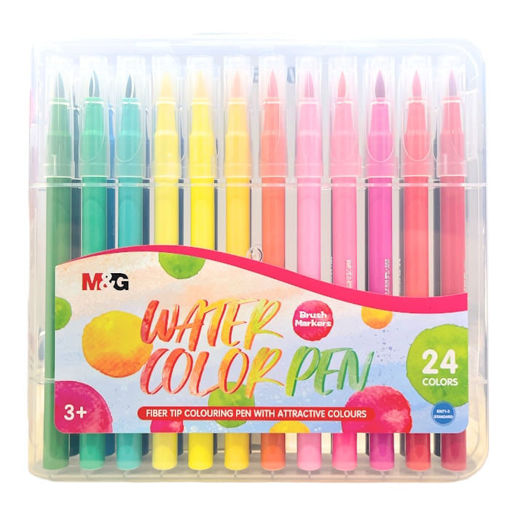 Εικόνα της Μαρκαδόροι πινέλου M&G 24τμχ. Wather Colorpen  ACP901CD