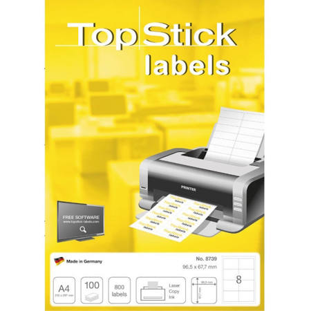 Ετικέτες λευκές A4 TopStick 96.5x67.7mm 100τμχ. 4023145087398 Lichnaribooks