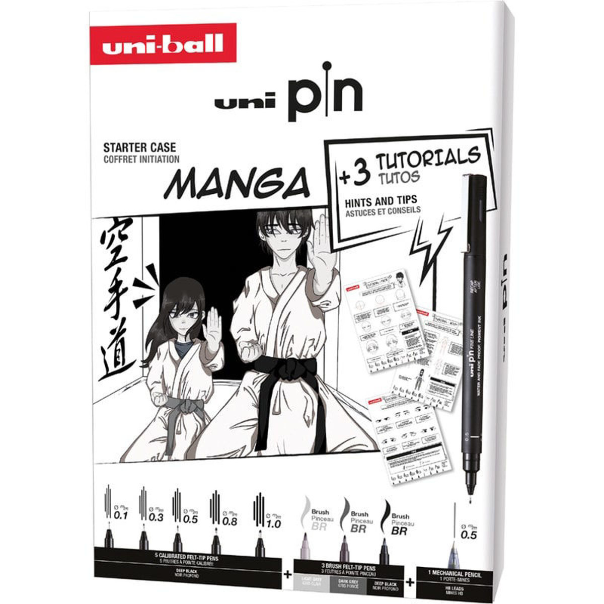 Εικόνα της Μαρκαδοράκια Uni Pin-200 Collection Magna 0.1/0.3/0.5/0.8/1.0/BR 3τμ./ Pancil 0.5 & 3τμχ Tutorials Tutos