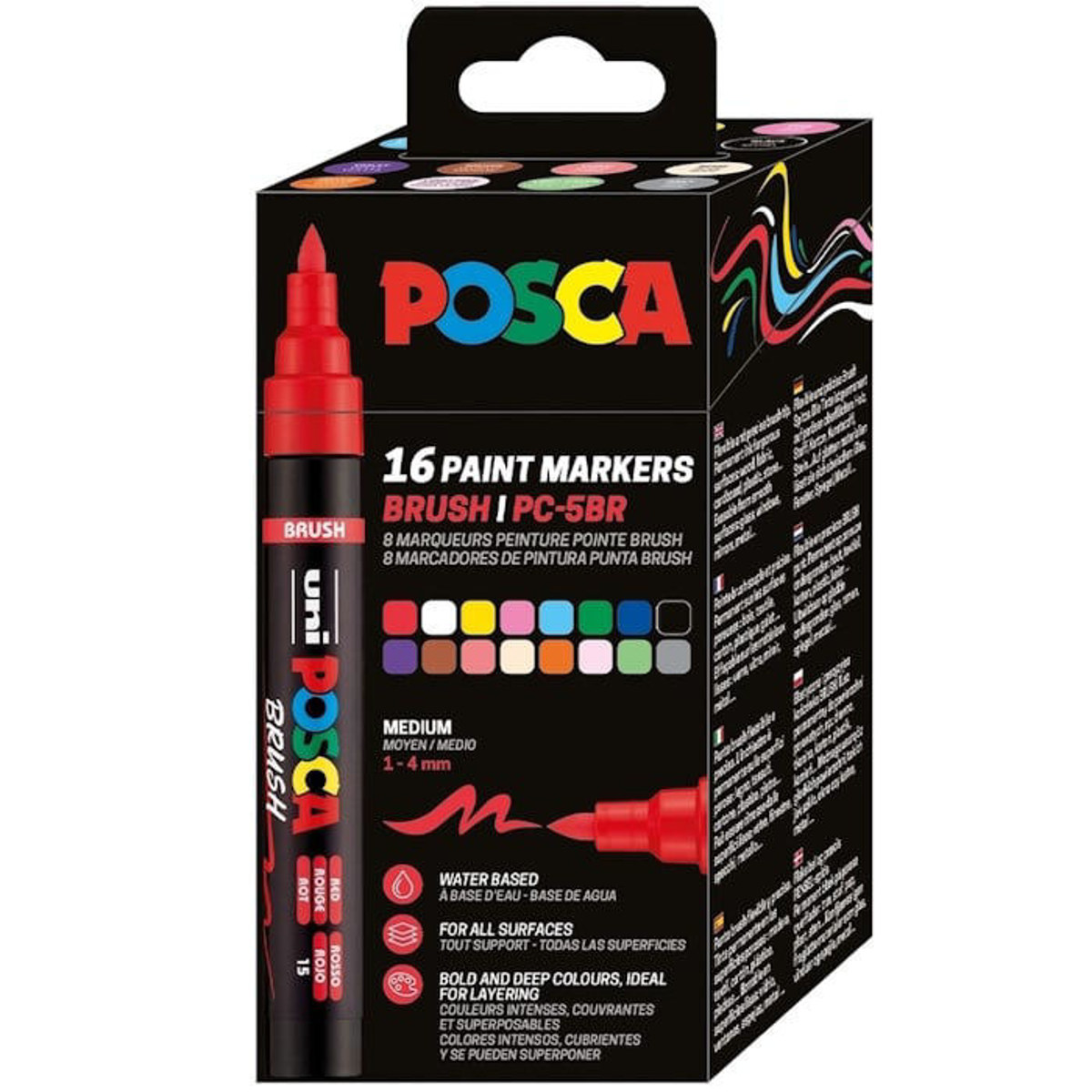 Σετ 16 μαρκαδόρων Posca Brush PCF-350 Uni