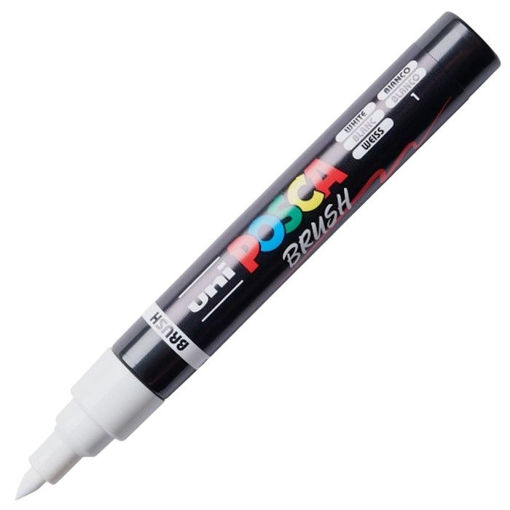 Εικόνα της Μαρκαδόροι Posca Brush PC-5BR White 1