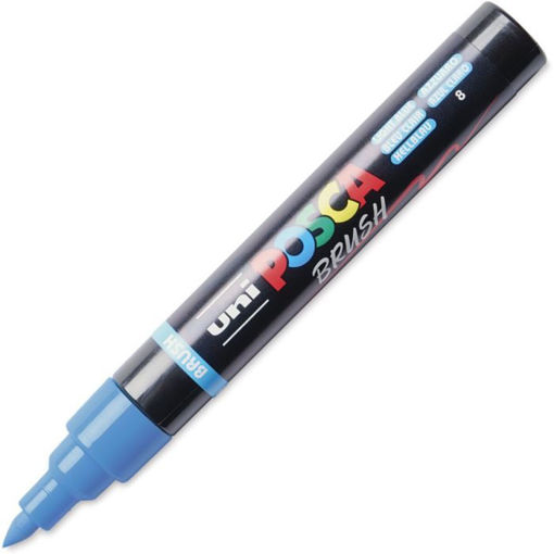 Εικόνα της Μαρκαδόροι Posca Brush PC-5BR Light Blue 8