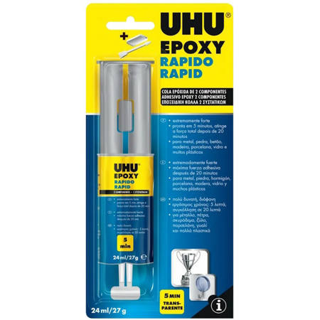 Εικόνα της Κόλλα UHU epoxy plus 5min δύο συστατικών 24ml 63006