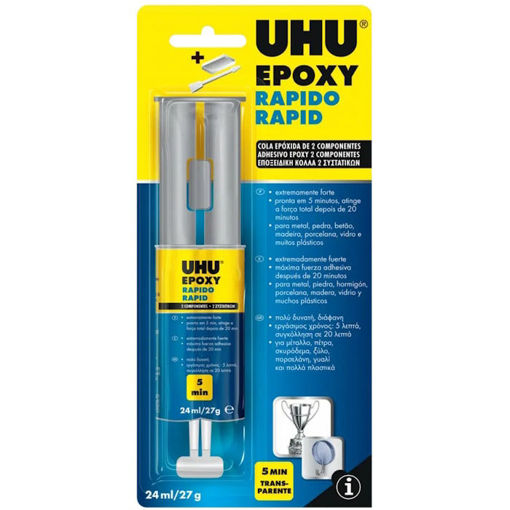Εικόνα της Κόλλα UHU epoxy plus 5min δύο συστατικών 24ml 63006