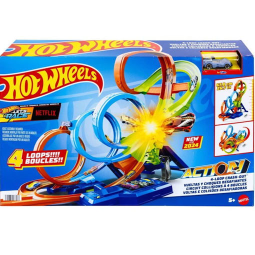 Εικόνα της Hot Wheels Πίστα Συγκρούσεων με 4 λουπ Mattel HXR70
