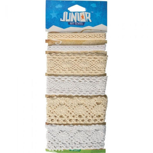 Δαντέλα χειροτεχνίας Junior 3 σχεδίων 2 χρωμάτων για κατασκευές και διακόσμηση, EAN 8605028864003, Lichnaribooks