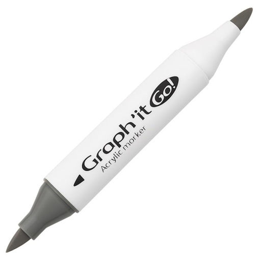 Εικόνα της Mαρκαδόρος Ακρυλικός Graph it διπλή μύτη πινέλο Cool Grey 9103