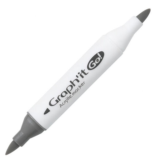 Εικόνα της Mαρκαδόρος Ακρυλικός Graph it διπλή μύτη πινέλο Cool Grey 9107