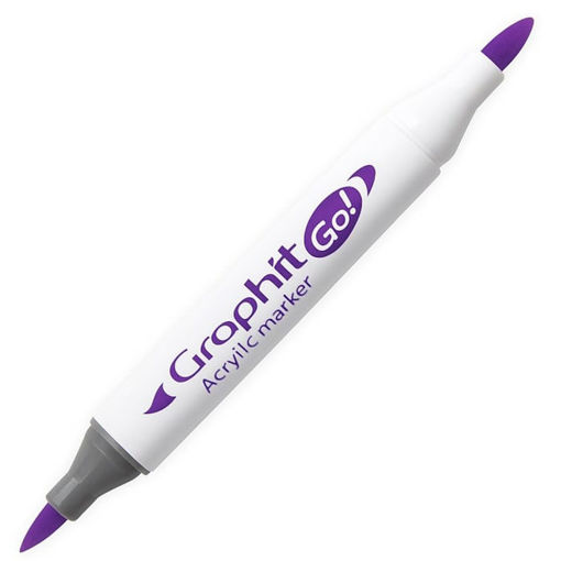 Εικόνα της Mαρκαδόρος Ακρυλικός Graph it διπλή μύτη πινέλο Egg Plant 6178