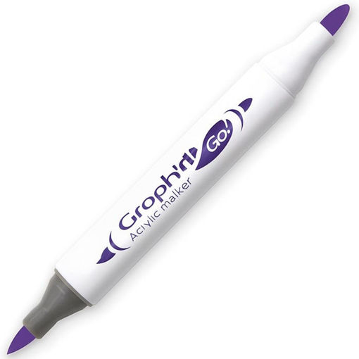 Εικόνα της Mαρκαδόρος Ακρυλικός Graph it διπλή μύτη πινέλο Grape 6142
