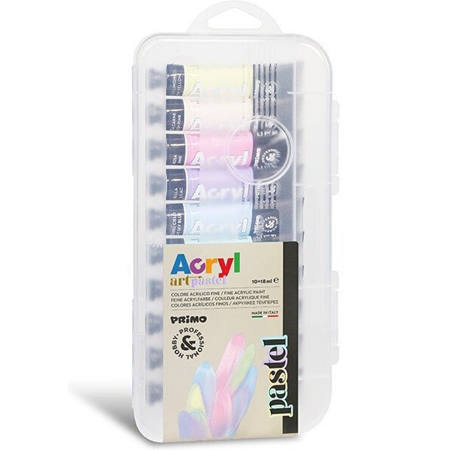 Σετ ακρυλικά χρώματα Primo Acrylic Pastel 12x18ml 406TA10PAST σε μορφή πάστας, EAN 8006919004063, Lichnaribooks