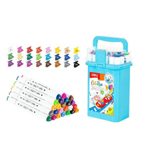 Μαρκαδόροι Sketch Markers διπλής μύτης 24τμχ Deli Colorun C187-24 6941798482514 Lichnaribooks