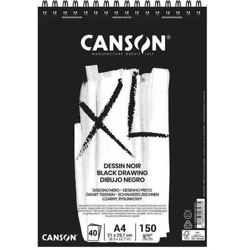 Εικόνα της Μπλοκ Canson XL dessin noir 40φ. A4 150gr.