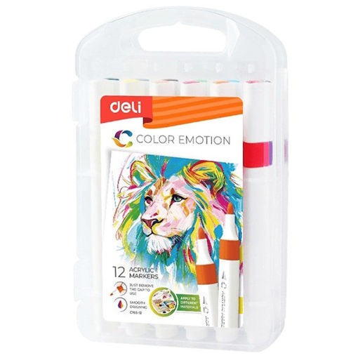 Εικόνα της Μαρκαδόροι ακρυρικοί Deli 12τμχ Color Emotion C192-12
