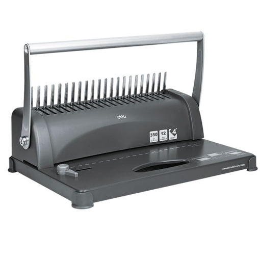 Εικόνα της Μηχανή βιβλιοδεσίας σπιράλ Deli 38.5x27.5x24.5cm Γκρι 231.3871