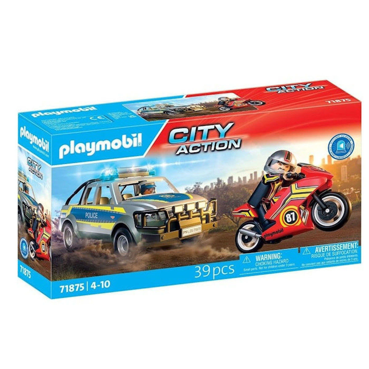 Εικόνα της Playmobil City Action Αστυνομικό όχημα Pickup και μοτοσυκλέτα 71875