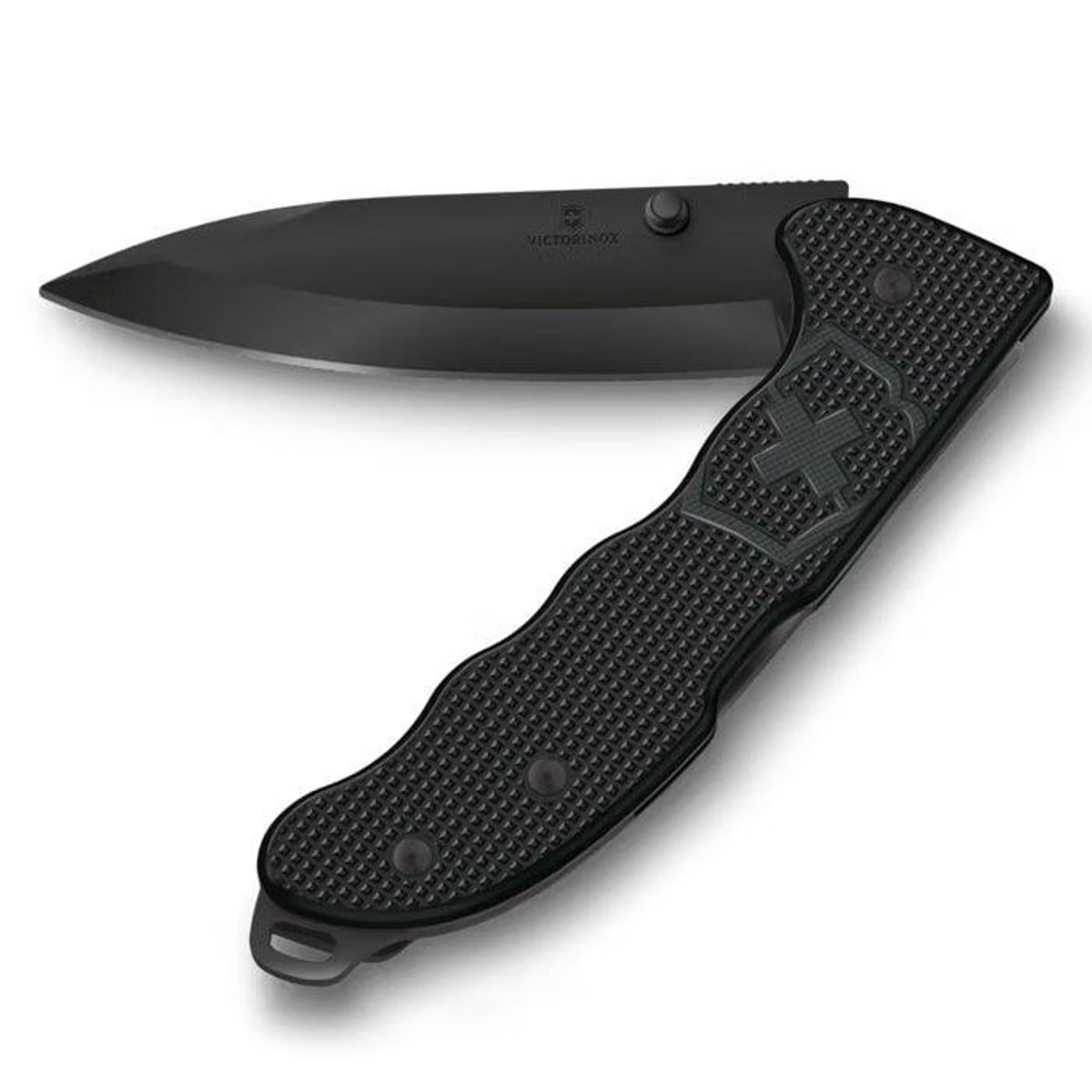 Σουγιάς Victorinox Evoke BS Alox σε μαύρο με λεπίδα ανοιχτή και κλιπ μεταφοράς