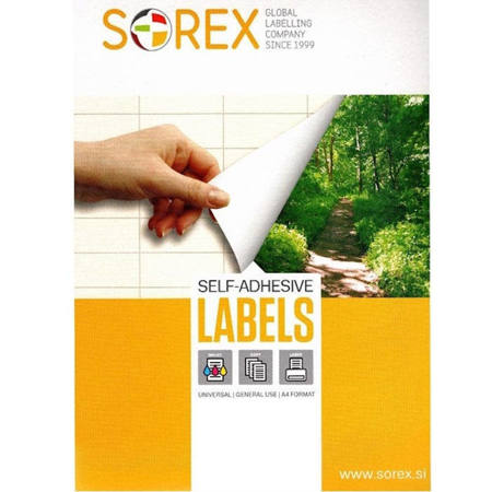 Αυτοκόλλητες λευκές ετικέτες Sorex 70x42.3mm