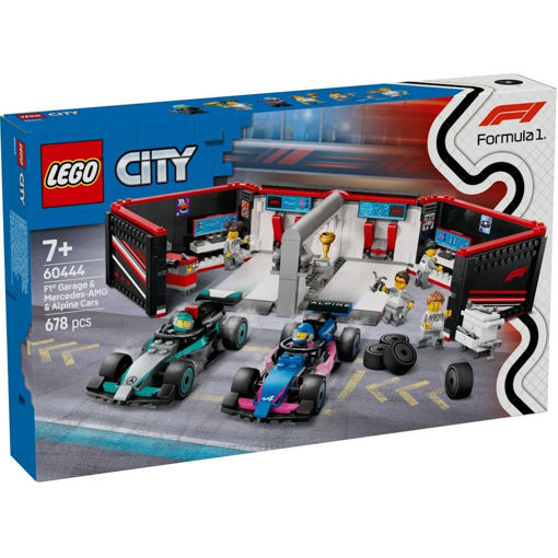 LEGO City 60444 F1® Garage & Mercedes-AMG & Alpine Cars playset 678 κομμάτια με εξοπλισμό συνεργείου, EAN 5702017812502, Lichnaribooks