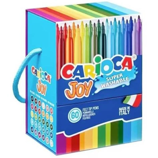 Μαρκαδόροι Carioca Joy Box 60 τεμαχίων σε διάφανη πλαστική θήκη κωδικός 41017 EAN 8003511410179