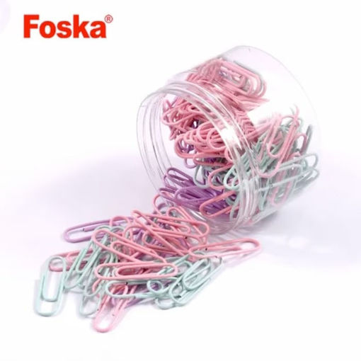 Εικόνα της Συνδετήρες pastel Foska σε βάζο 28mm. 120τεμ.