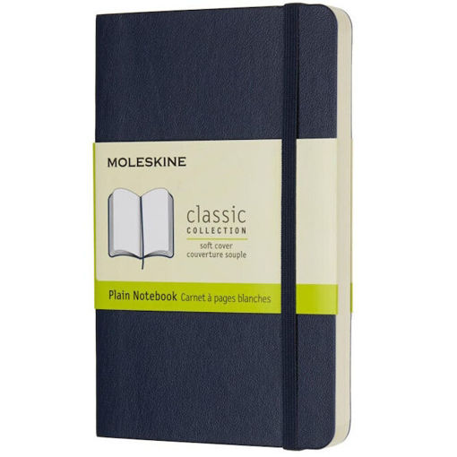 Εικόνα της Σημειωματάριο Plain Moleskine 9x14cm Sapphire Blue Soft