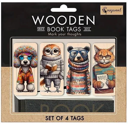 Εικόνα της Σελιδοδείκτες ξύλινοι Cozywood σετ 4τεμ. The heroes of the stories