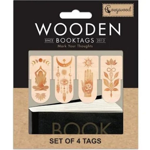 Εικόνα της Σελιδοδείκτες ξύλινοι Cozywood σετ 4τεμ. Yoga