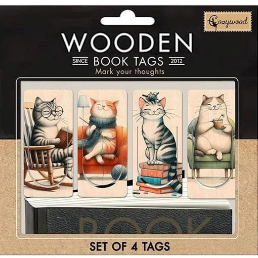 Εικόνα της Σελιδοδείκτες ξύλινοι Cozywood σετ 4τεμ. Happy Kities