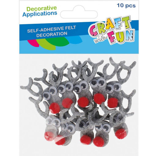 Εικόνα της Αυτοκόλλητα τσόχας Graft with Fun Τάρανδος 10τμχ. 545817