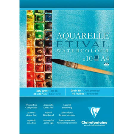 Εικόνα της Μπλοκ ακουαρέλας Clairefontaine Etival 10Φ Cold Pressed A4 21x29,7cm 200g