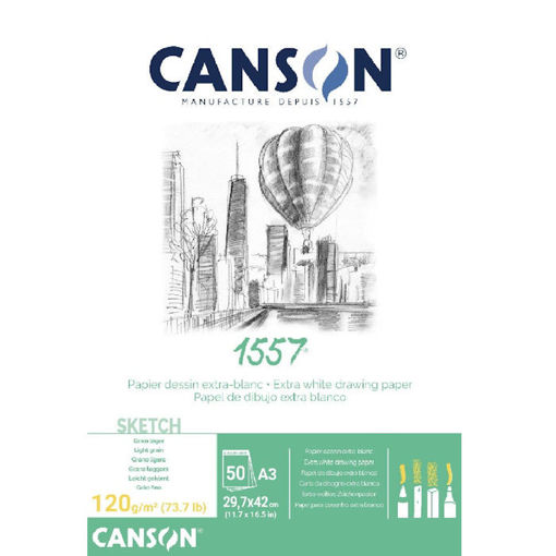 Εικόνα της Μπλοκ Canson 1557 Sketch Α3 120g/m2 50φ C204127409