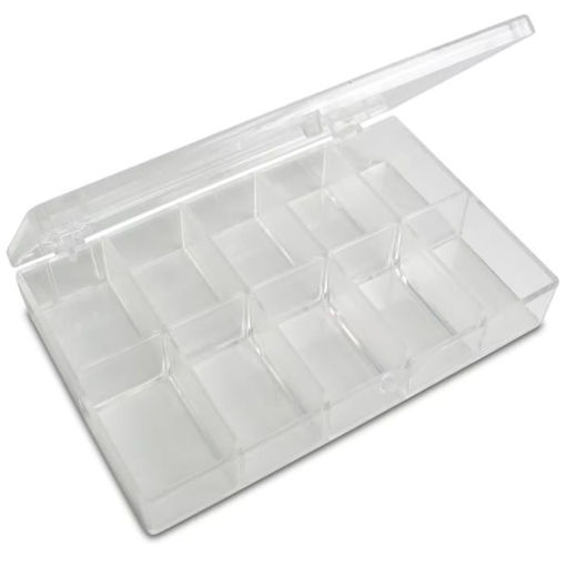 Εικόνα της Κουτί πλαστικό για φύλαξη μικροαντικειμένων Meyco 10 θέσεων 10x13cm. 132-01