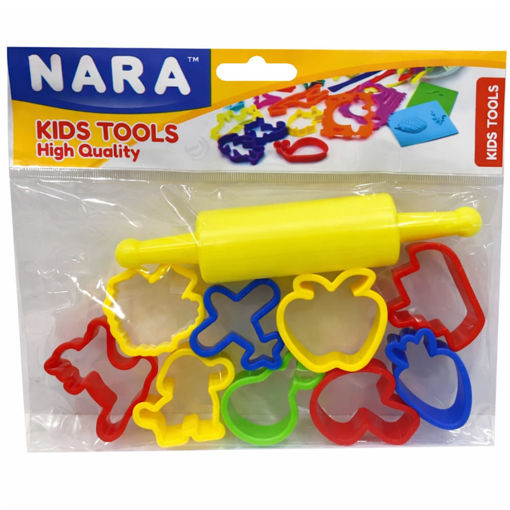 Εικόνα της Φόρμες - Καλούπια για πλαστελίνη Nara 10τμχ. με πλάστη
