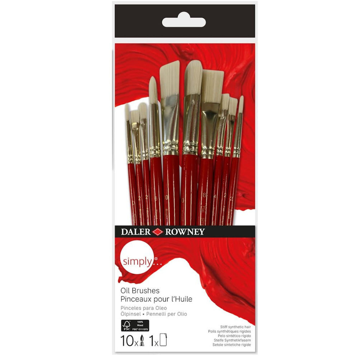 Εικόνα της Πινέλα Daler Rowney σετ 10τεμ. Simply Short Handle Oil 216640110