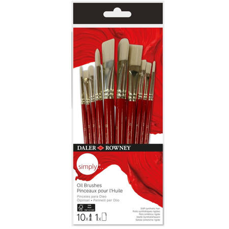 Εικόνα της Πινέλα Daler Rowney σετ 10τεμ. Simply Short Handle Oil 216640110