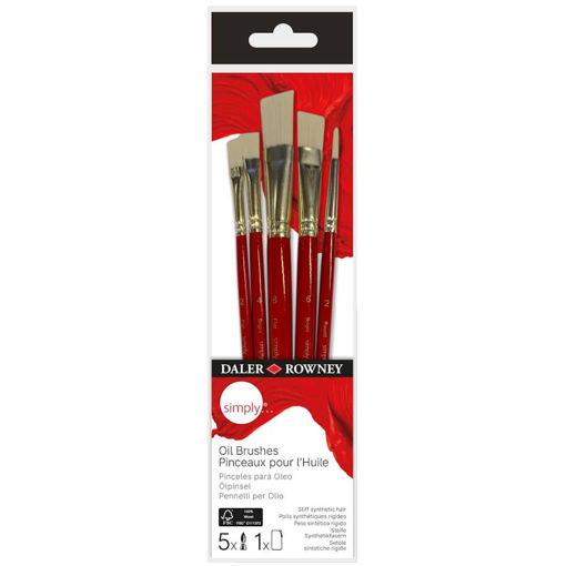 Εικόνα της Πινέλα Daler Rowney σετ 5τεμ. Simply Short Handle Oil 216640500