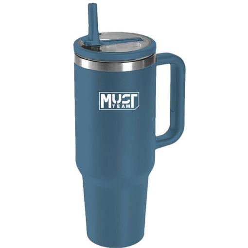 Εικόνα της Ποτήρι ανοξείδωτο Θερμός Must Team με καλαμάκι 900ml Μπλε 000587164