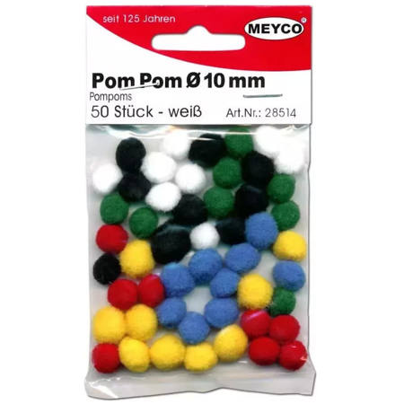 Εικόνα της Μπάλες pompons Meyco πολύχρωμες 50τεμ. 10mm 28514