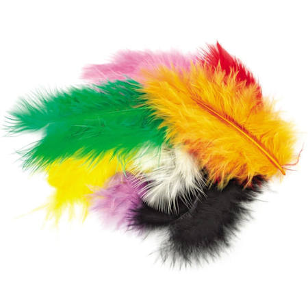 Πούπουλα Meyco 12cm σε διάφορα χρώματα συσκευασία 17 τεμαχίων για χειροτεχνία