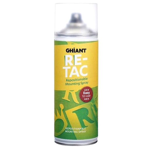Φιάλη κόλλας σπρέι Ghiant Re-Tack 400ml με πράσινο καπάκι