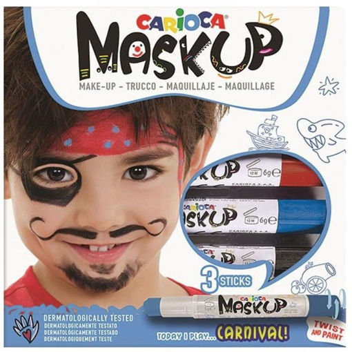 Εικόνα της Χρώματα προσώπου Carioca maskup carnival σετ 3τεμ. 43050