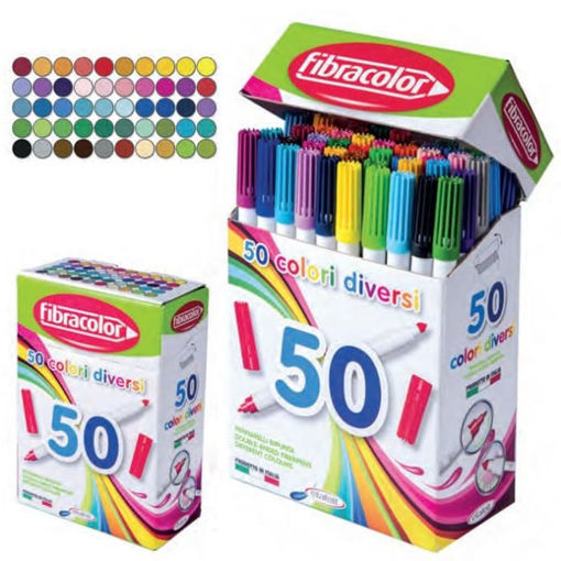 Εικόνα της Μαρκαδόροι Fibracolor 50τεμ. Bipundta Superwashable