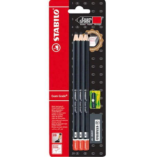 Εικόνα της Μολύβι Stabilo exam 2B μαύρο 288 σετ 6τμχ. με γόμα και ξύστρα